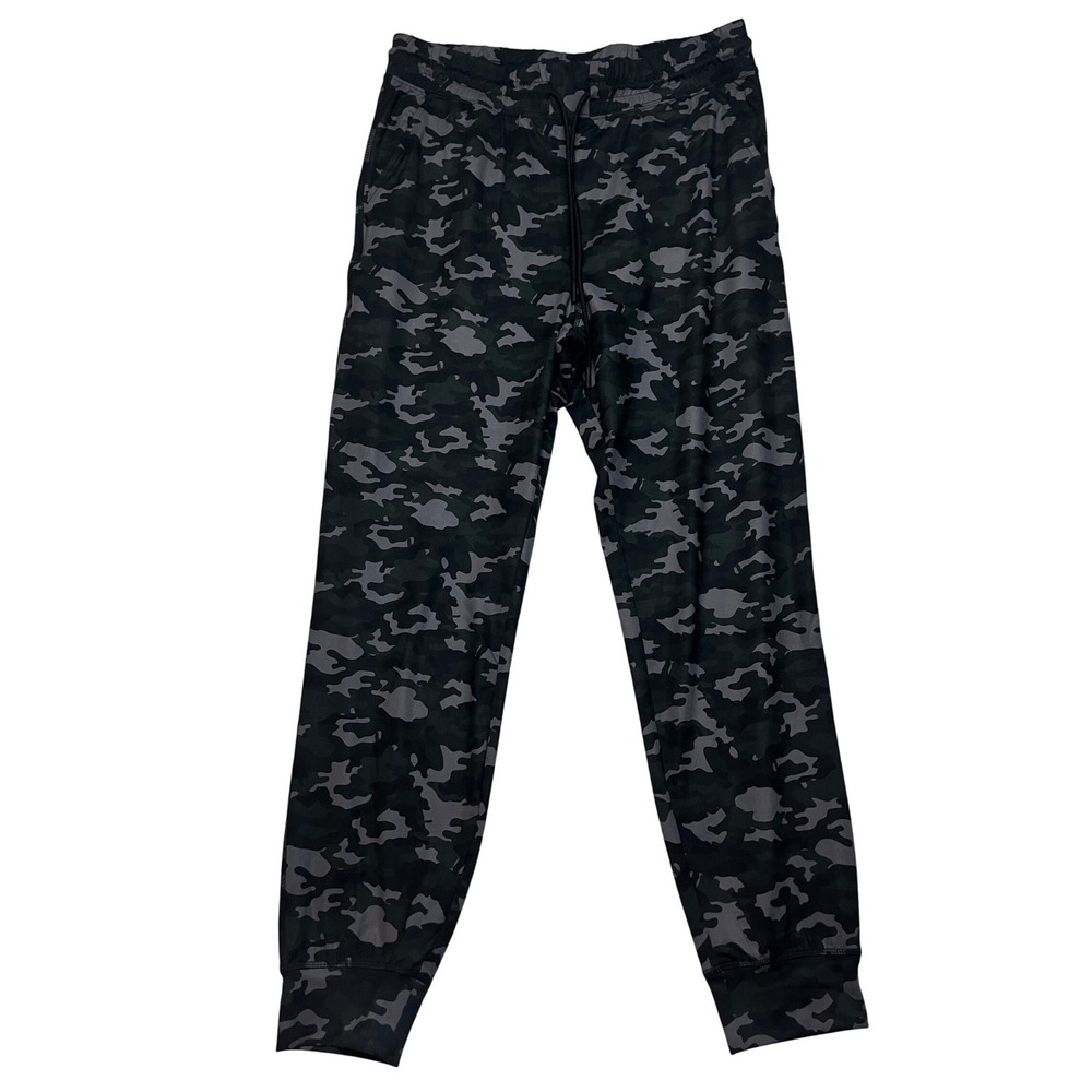Fabletics Joggers Mens XL Black Camo Performance Activewear Slim Fit Tapered